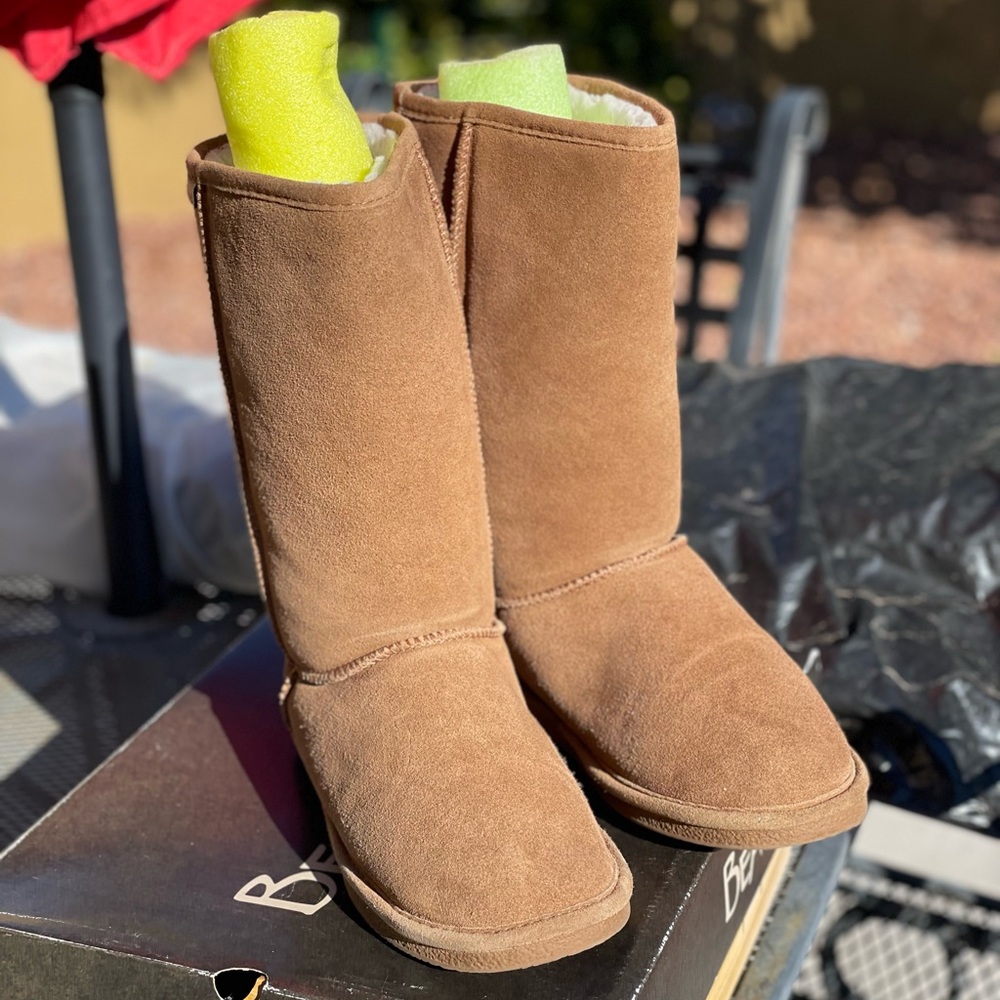 BearPaw Tall Tan Suede Boots